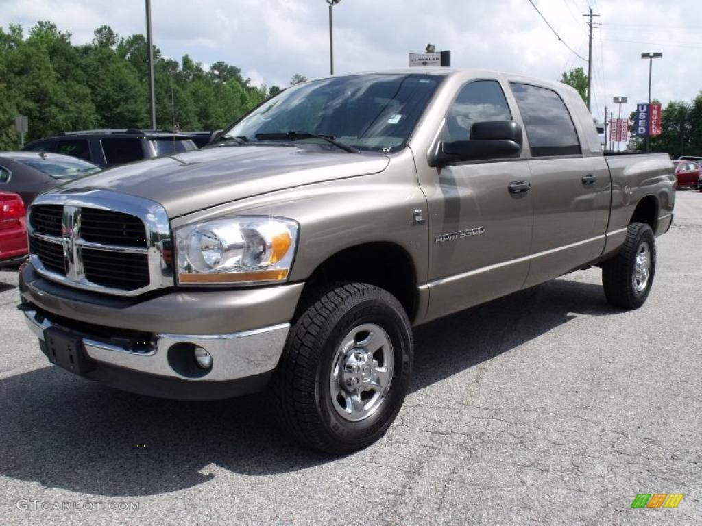 Light Khaki Metallic 2006 Dodge Ram 3500 SLT Mega Cab 4x4 Exterior Photo #49868693