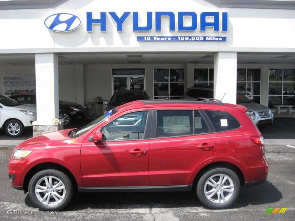Sonoran Red 2011 Hyundai Santa Fe SE Exterior Photo #49870493