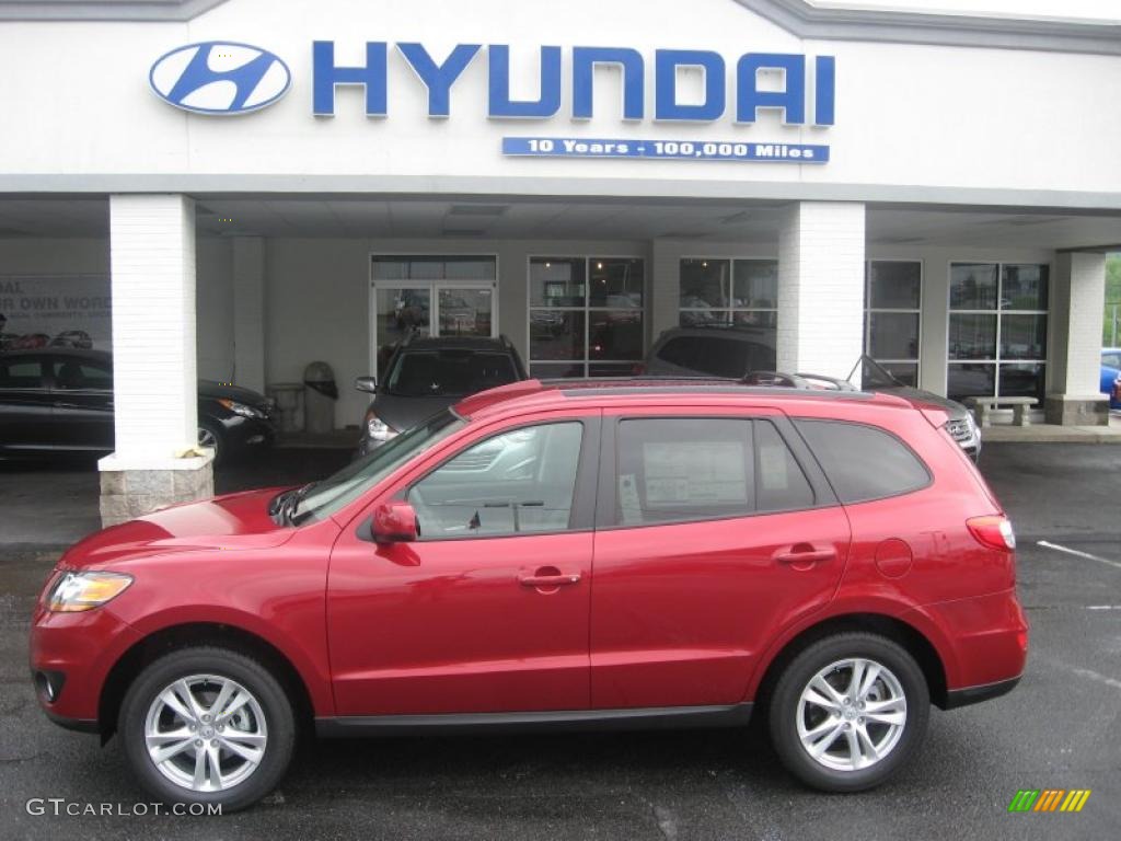 Sonoran Red 2011 Hyundai Santa Fe SE Exterior Photo #49871783