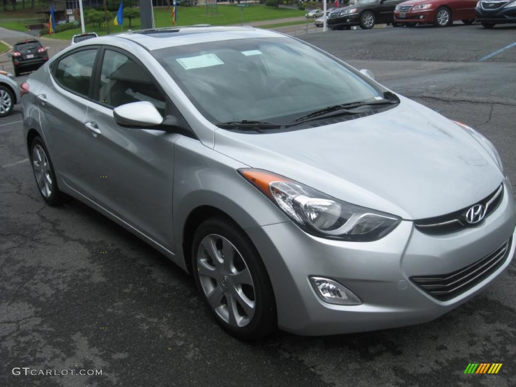 2011 Elantra Limited - Shimmering Silver Metallic / Gray photo #4