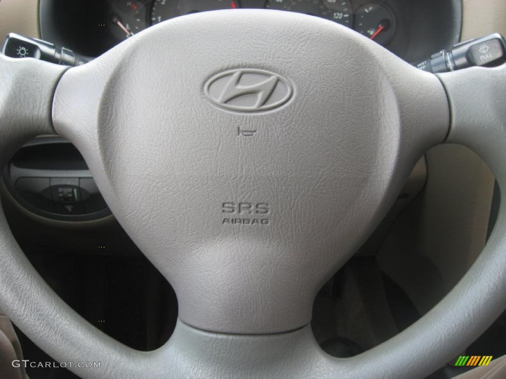2004 Hyundai Santa Fe Standard Santa Fe Model Beige Steering Wheel Photo #49873895