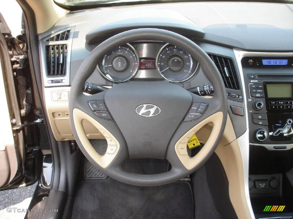 2011 Hyundai Sonata GLS Camel Steering Wheel Photo #49875614