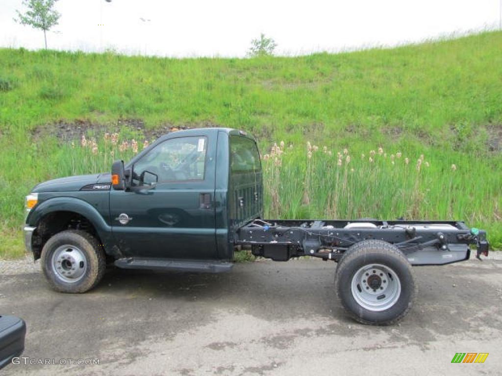 Forest Green Metallic 2011 Ford F350 Super Duty XL Regular Cab 4x4 Chassis Exterior Photo #49875701
