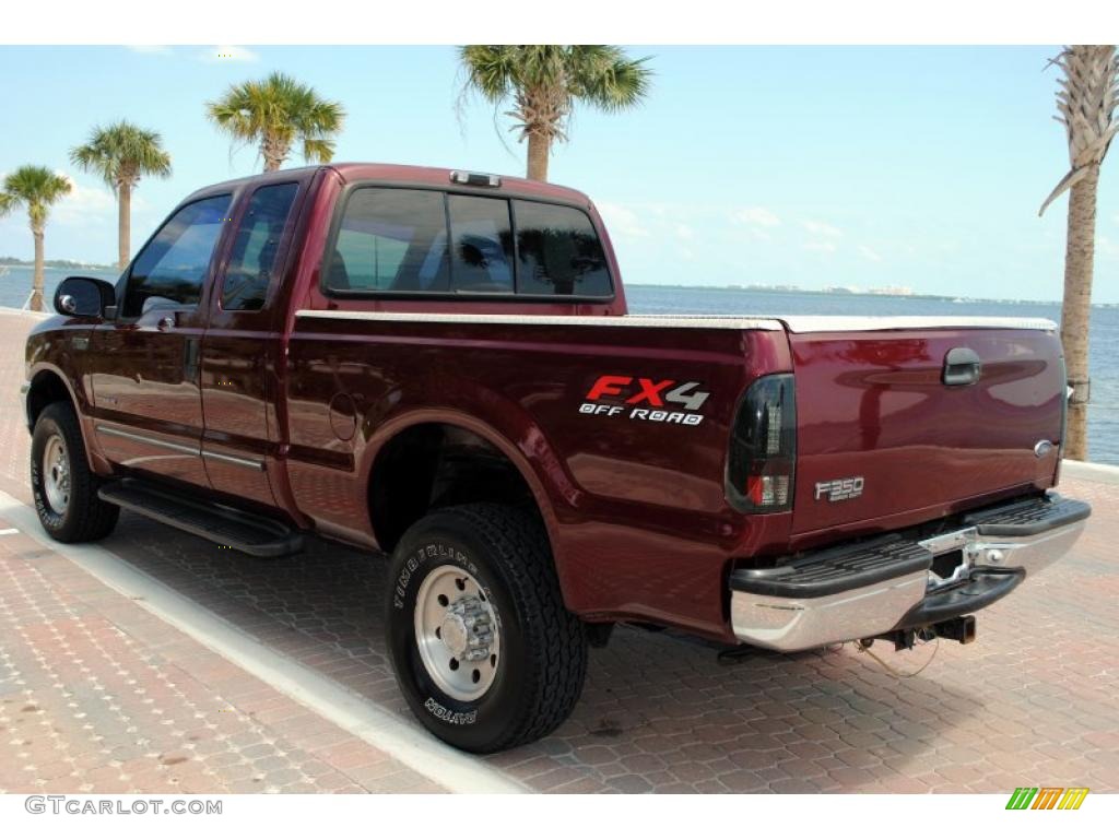 1999 F350 Super Duty XLT SuperCab 4x4 - Dark Toreador Red Metallic / Medium Graphite photo #4