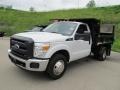 2011 Oxford White Ford F350 Super Duty XL Regular Cab Chassis Dump Truck  photo #12
