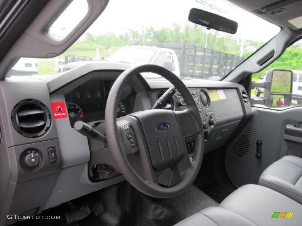 Steel Interior 2011 Ford F350 Super Duty XL Regular Cab Chassis Dump Truck Photo #49876769