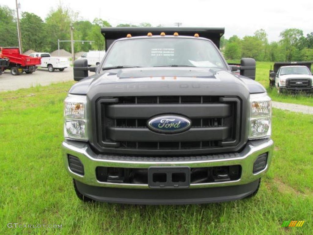 2011 F350 Super Duty XL Regular Cab 4x4 Chassis Dump Truck - Dark Blue Pearl / Steel photo #10