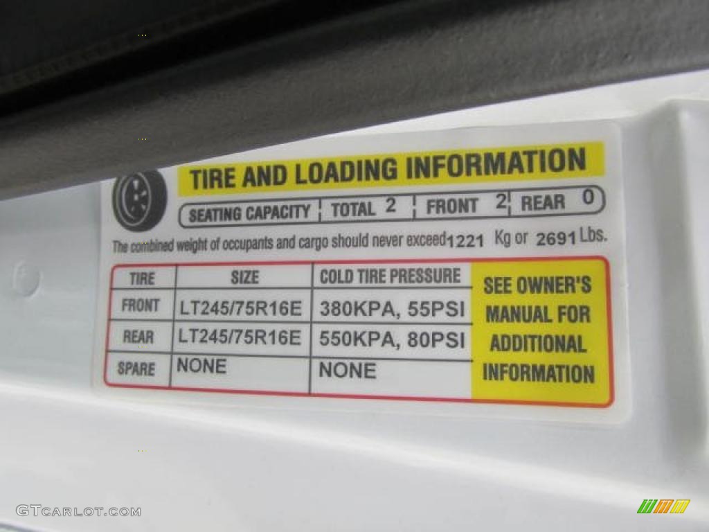 2011 Ford E Series Cutaway E350 Commercial Utility Truck Info Tag Photo #49877555