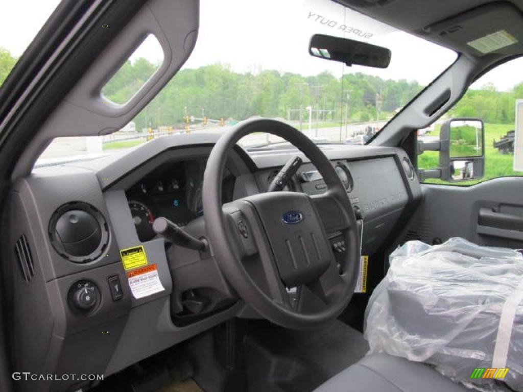 Steel Interior 2011 Ford F350 Super Duty XL Regular Cab Chassis Dump Truck Photo #49878500