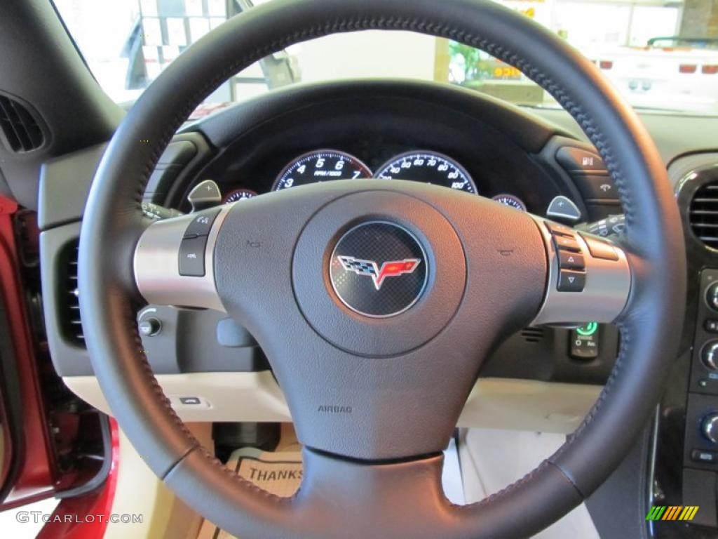 2011 Chevrolet Corvette Grand Sport Coupe Cashmere Steering Wheel Photo #49879217
