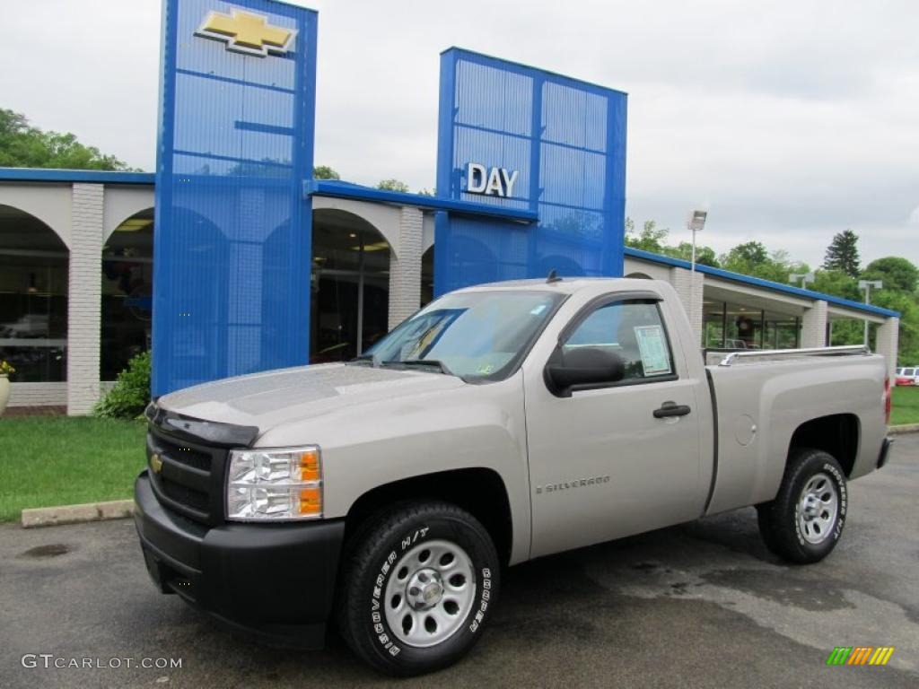 2007 Silverado 1500 Work Truck Regular Cab - Silver Birch Metallic / Dark Titanium Gray photo #1