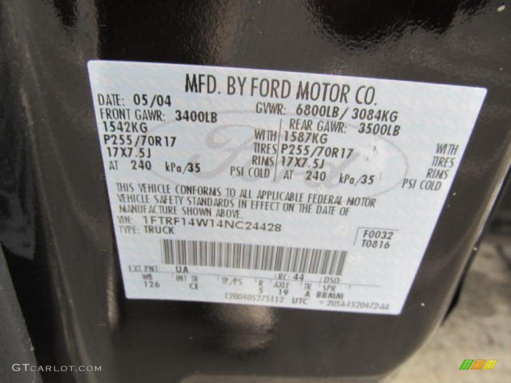 2004 F150 Color Code UA for Black Photo #49880072