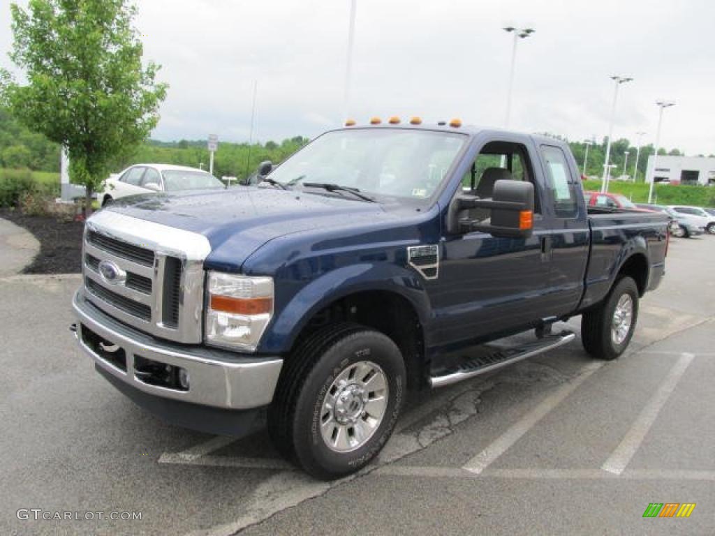 2008 F250 Super Duty XLT SuperCab 4x4 - Dark Blue Pearl Metallic / Medium Stone photo #5