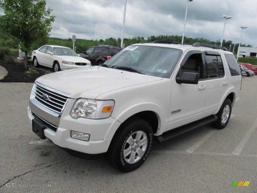 2008 Explorer XLT 4x4 - White Suede / Black/Stone photo #6