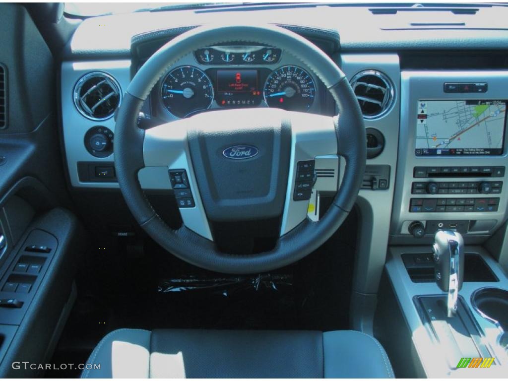 2011 F150 Lariat SuperCrew - White Platinum Metallic Tri-Coat / Steel Gray/Black photo #8