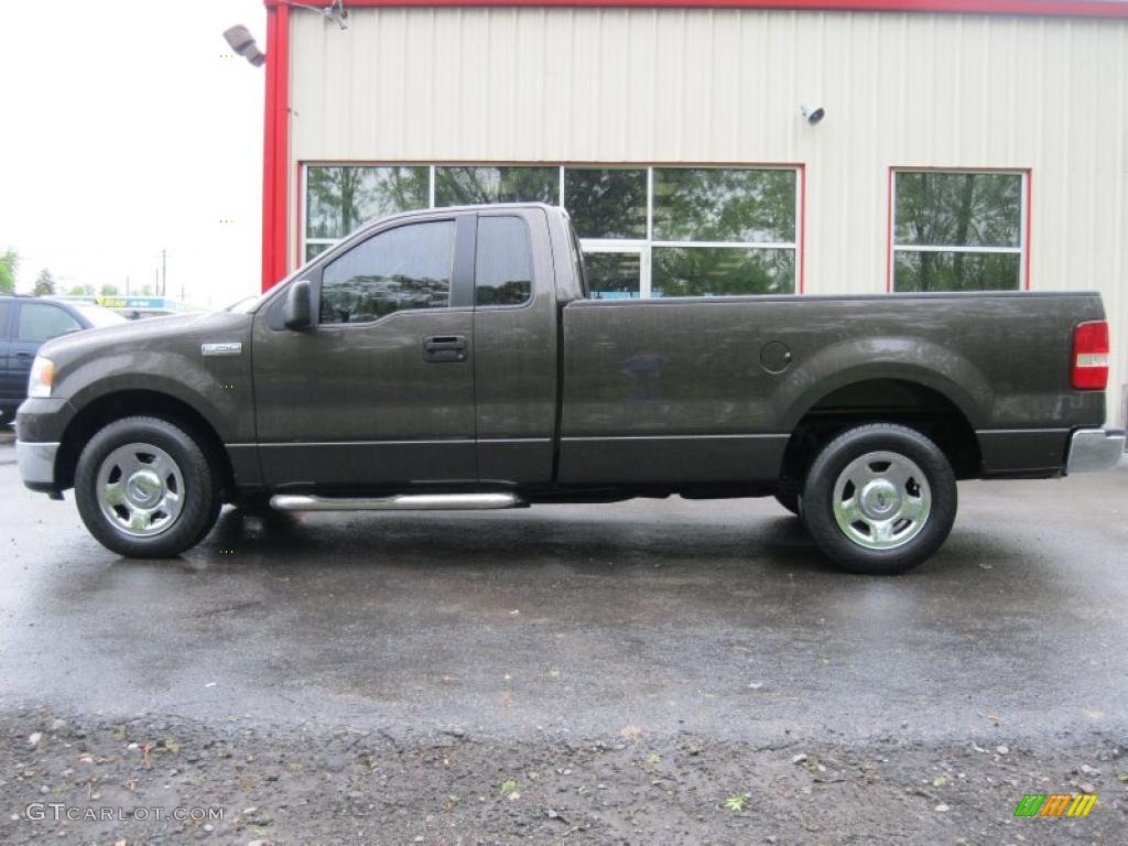 2005 F150 XLT Regular Cab - Dark Stone Metallic / Tan photo #13