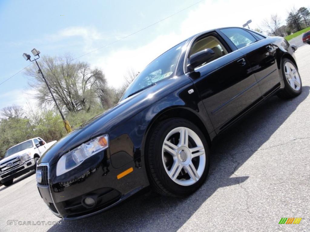 2008 A4 2.0T quattro S-Line Sedan - Brilliant Black / Beige photo #1