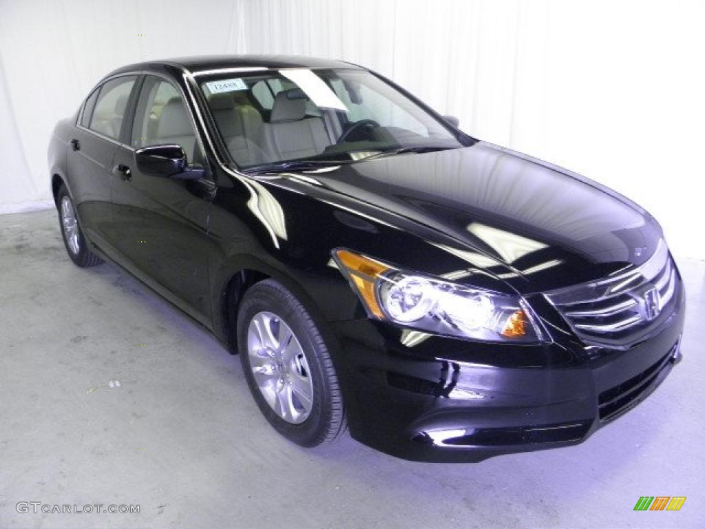 2011 Accord SE Sedan - Crystal Black Pearl / Ivory photo #1