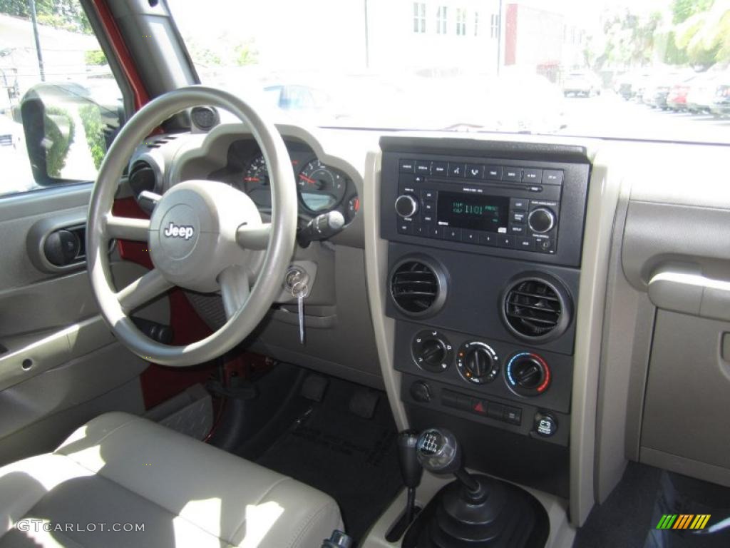 2008 Jeep Wrangler X 4x4 Dark Khaki/Medium Khaki Dashboard Photo #49886507