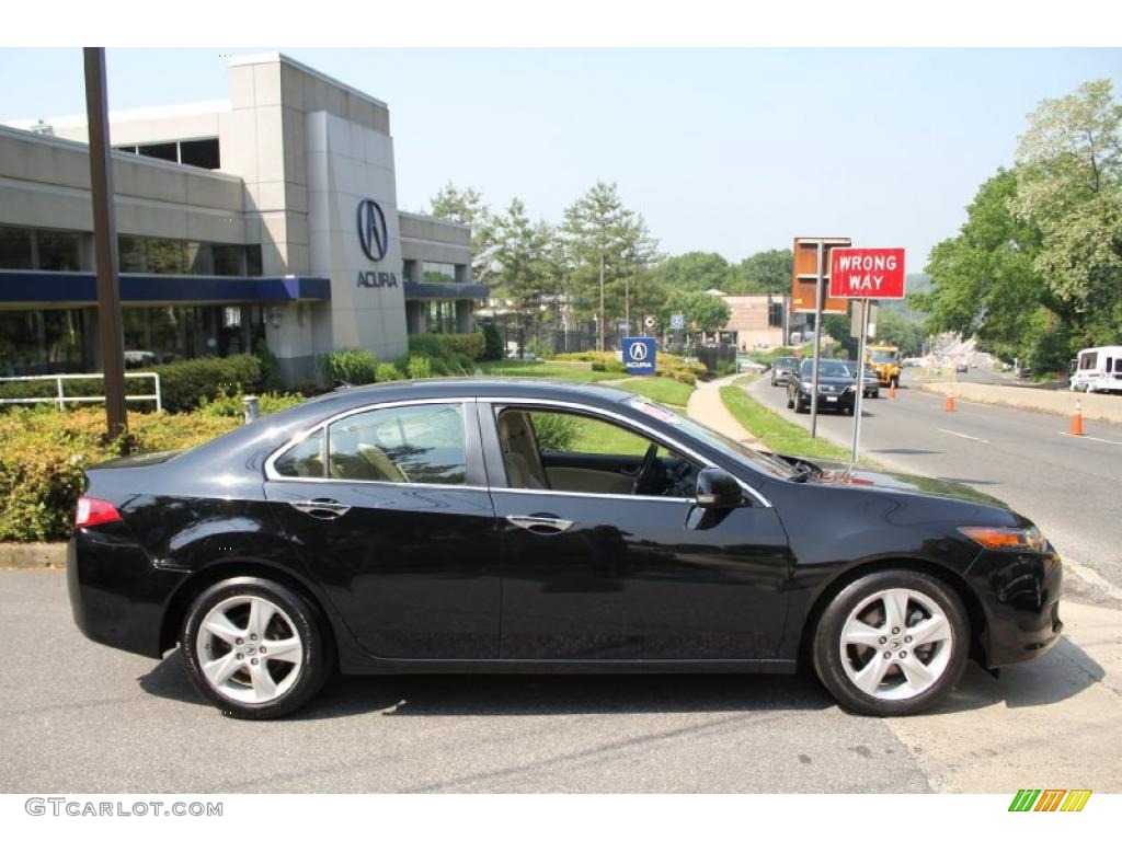 2009 TSX Sedan - Crystal Black Pearl / Parchment photo #3