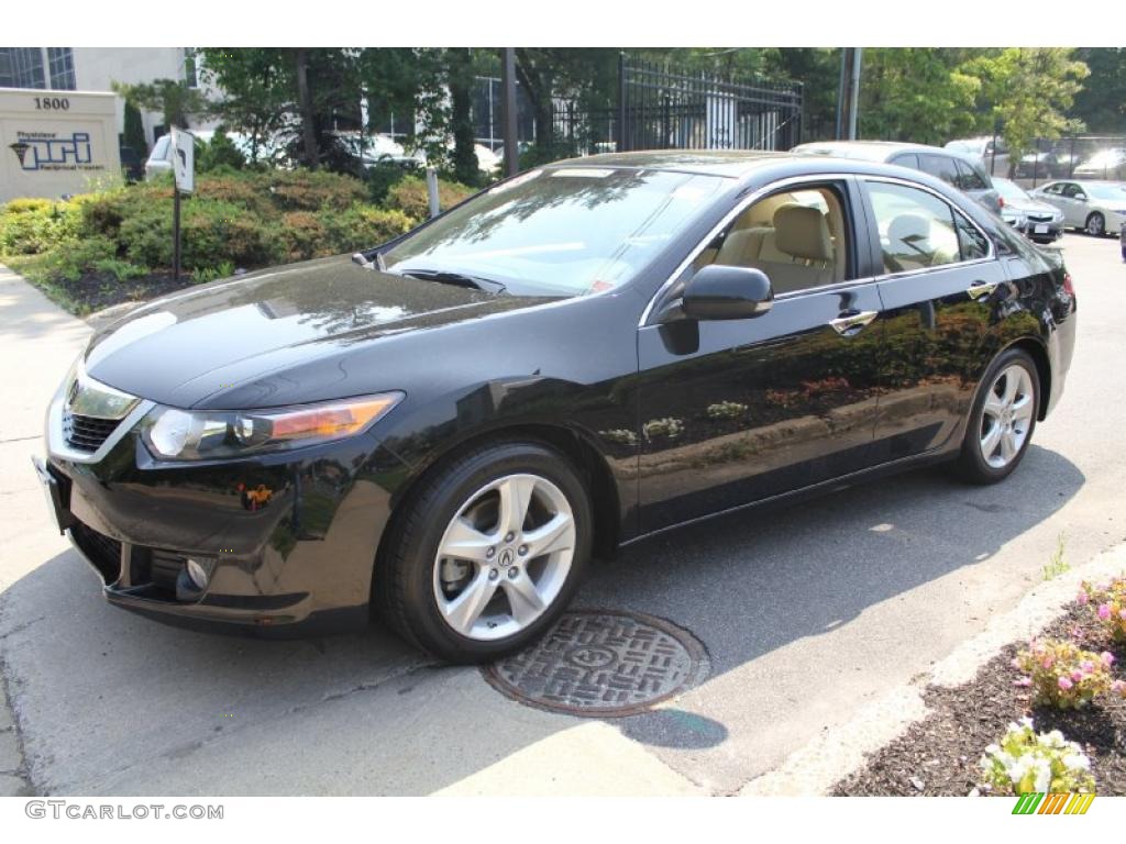 2009 TSX Sedan - Crystal Black Pearl / Parchment photo #7