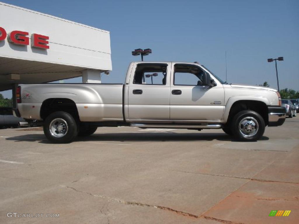 2006 Silverado 3500 LT Crew Cab 4x4 Dually - Silver Birch Metallic / Dark Charcoal photo #2