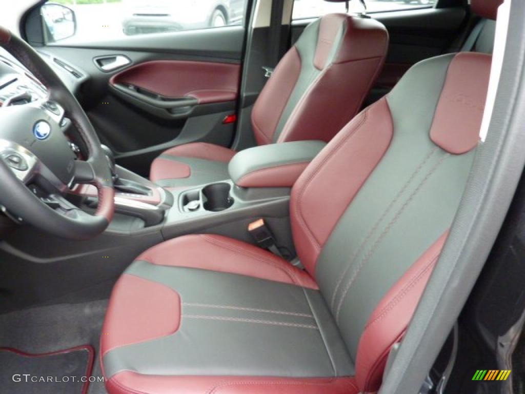 Tuscany Red Leather Interior 2012 Ford Focus SEL 5-Door Photo #49889756