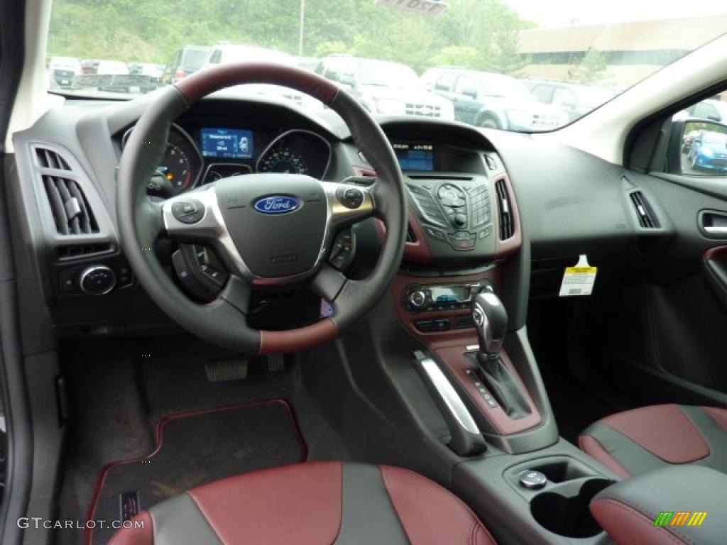 Tuscany Red Leather Interior 2012 Ford Focus SEL 5-Door Photo #49889780