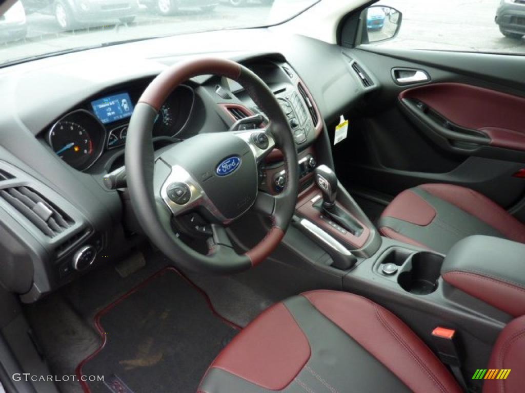 Tuscany Red Leather Interior 2012 Ford Focus SEL 5-Door Photo #49889810