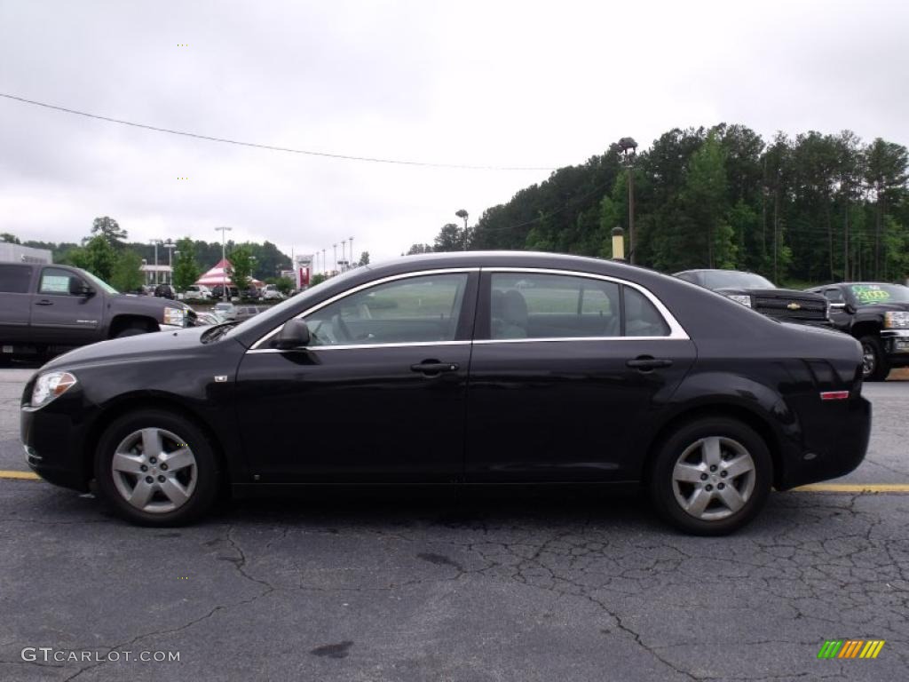 2008 Malibu LS Sedan - Black Granite Metallic / Titanium Gray photo #4