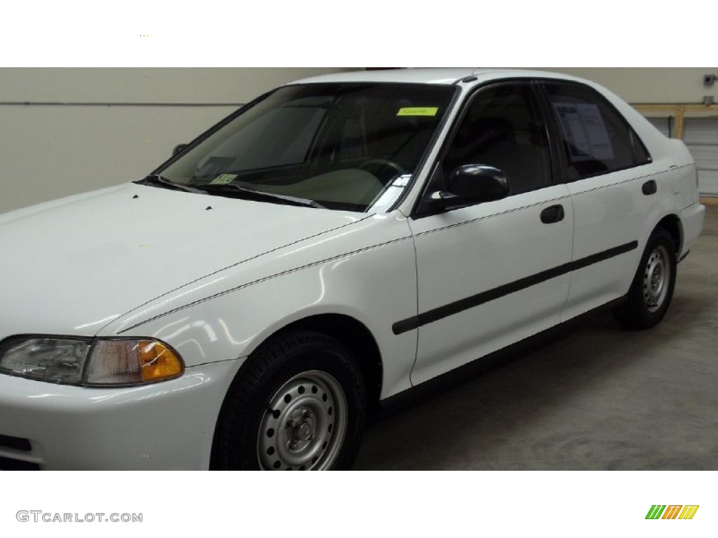 1995 Civic DX Sedan - Frost White / Beige photo #8