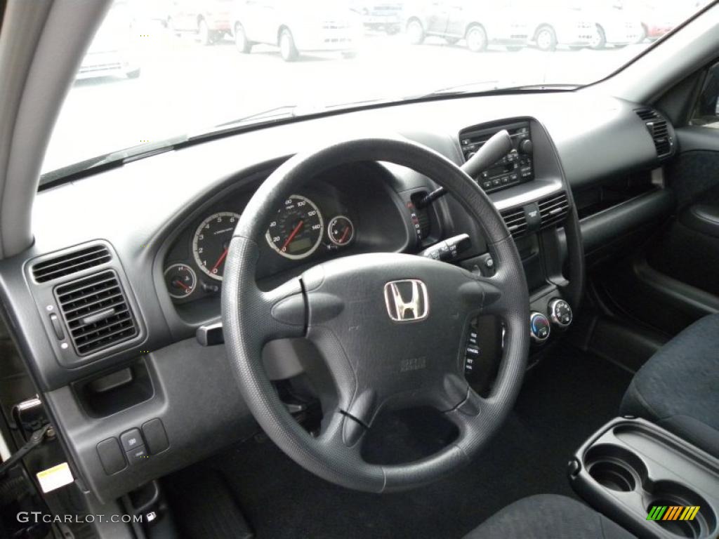 Black Interior 2005 Honda CR-V LX Photo #49898273