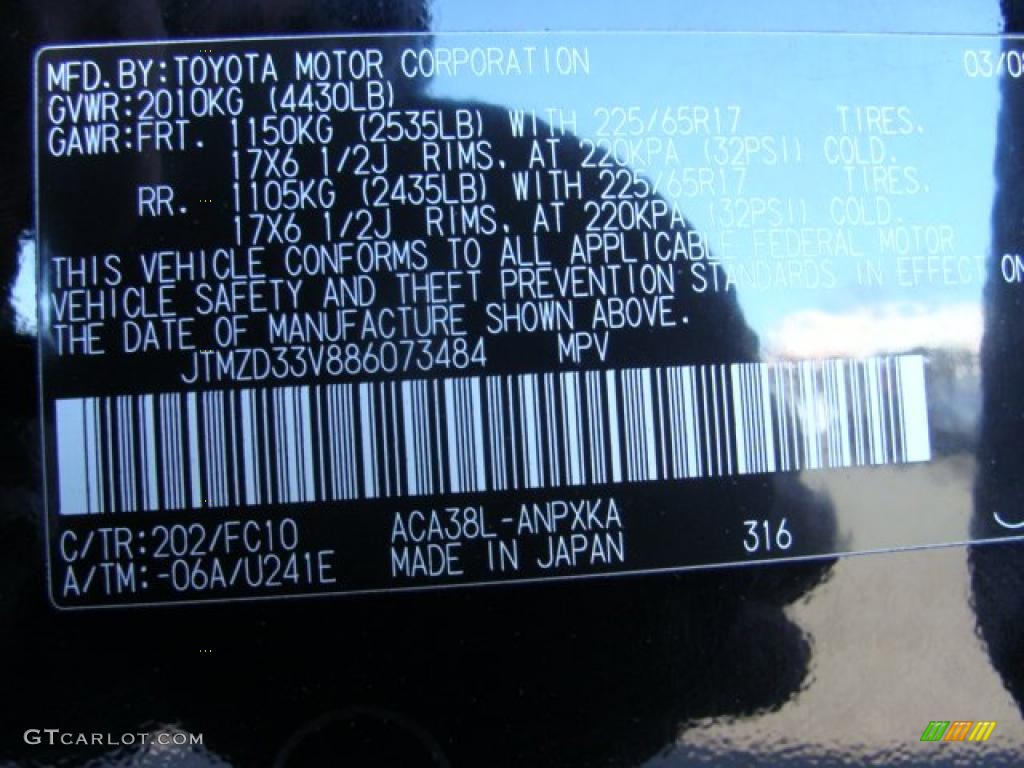 2008 RAV4 I4 - Black / Ash photo #15