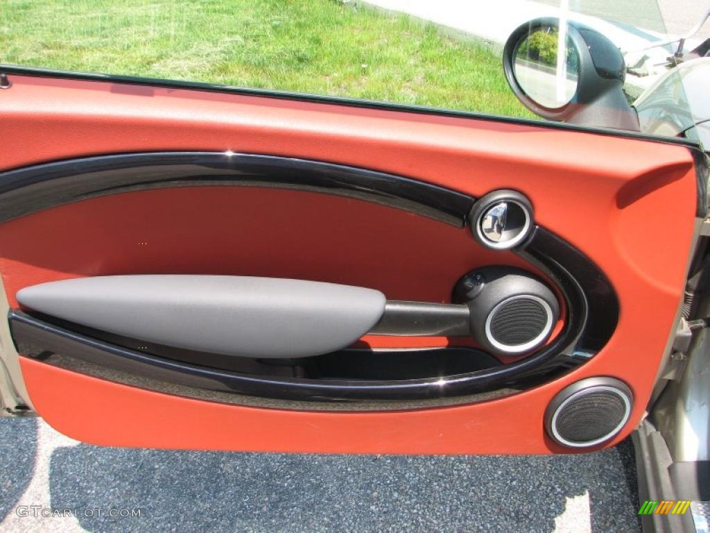 2007 Mini Cooper S Hardtop Lounge Redwood Door Panel Photo #49899497