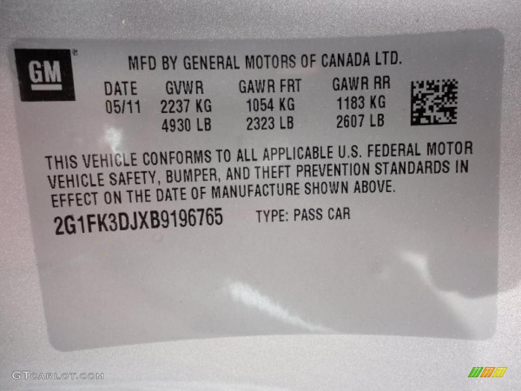 2011 Chevrolet Camaro SS/RS Convertible Info Tag Photo #49900784
