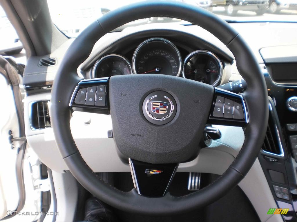 2011 Cadillac CTS -V Coupe Light Titanium/Ebony Steering Wheel Photo #49904363