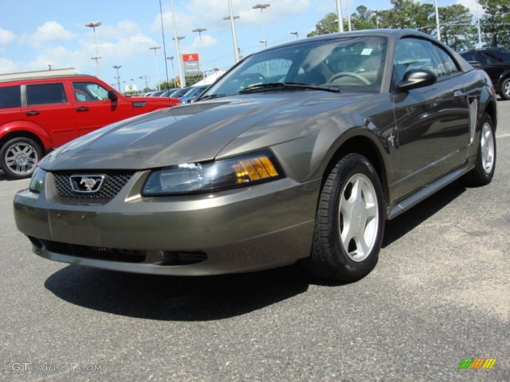 2002 Mustang V6 Coupe - Mineral Grey Metallic / Medium Parchment photo #1