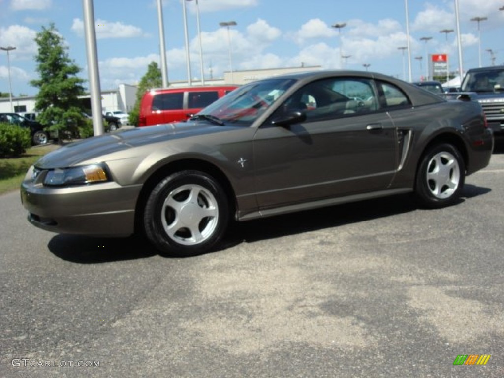2002 Mustang V6 Coupe - Mineral Grey Metallic / Medium Parchment photo #2