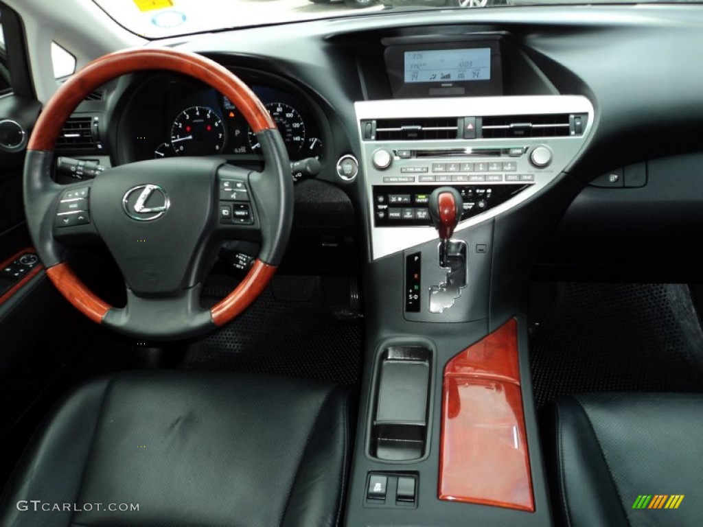 2010 Lexus RX 350 Black/Brown Walnut Dashboard Photo #49907544