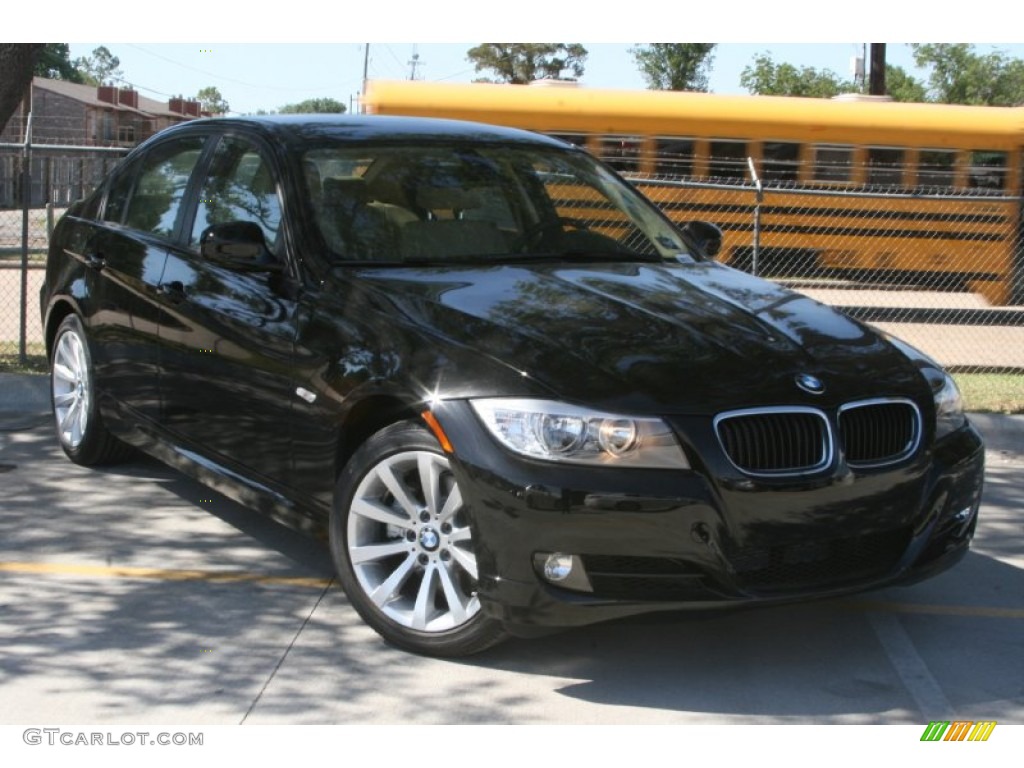 2011 3 Series 328i Sedan - Jet Black / Beige Dakota Leather photo #1