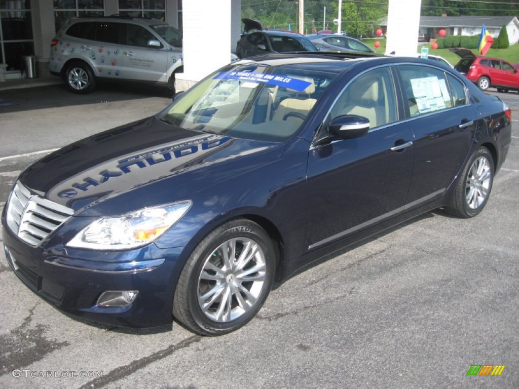 2011 Genesis 4.6 Sedan - Sapphire Blue Pearl / Cashmere photo #2