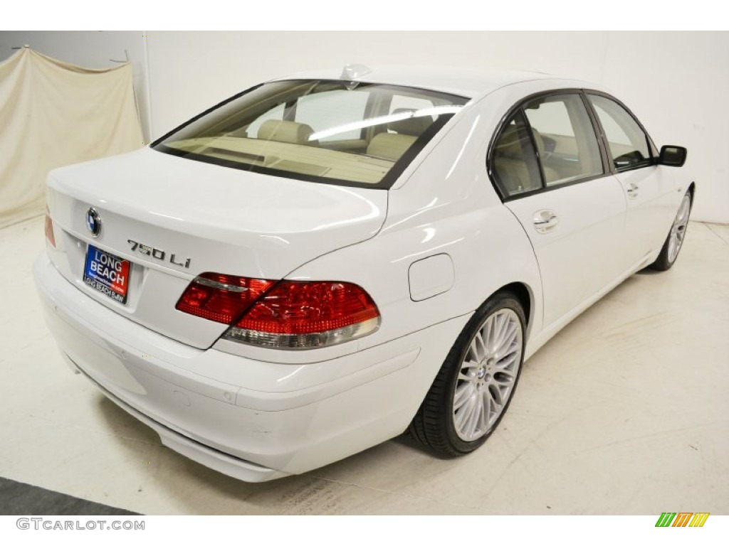 2008 7 Series 750Li Sedan - Alpine White / Cream Beige photo #6