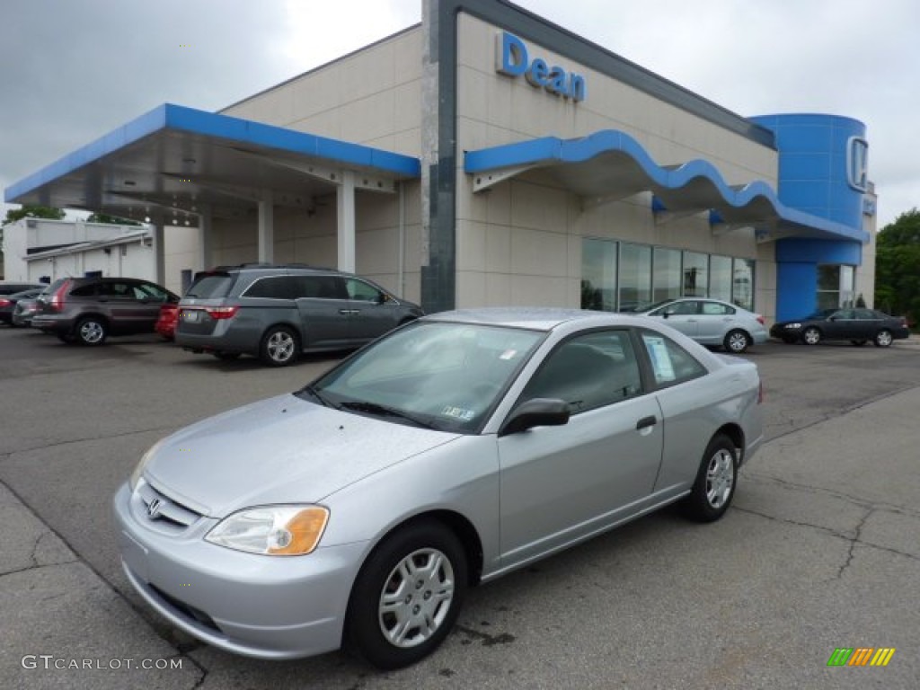 2001 Civic LX Coupe - Satin Silver Metallic / Black photo #1