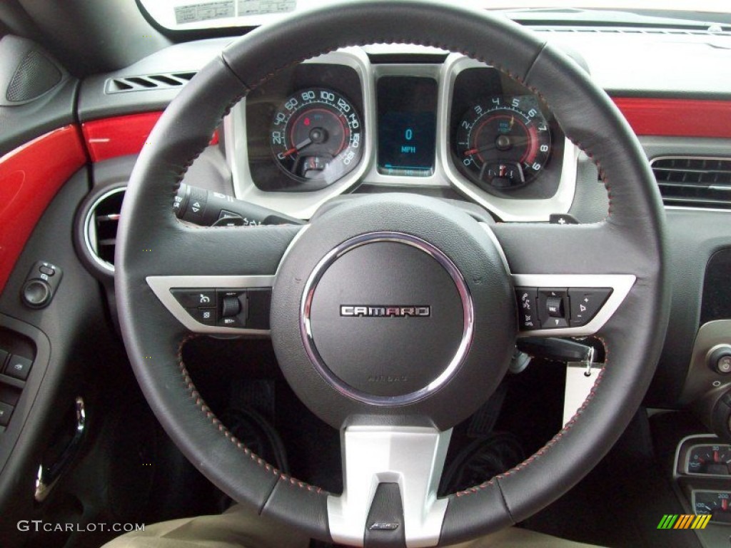 2011 Chevrolet Camaro SS/RS Convertible Inferno Orange/Black Steering Wheel Photo #49915614