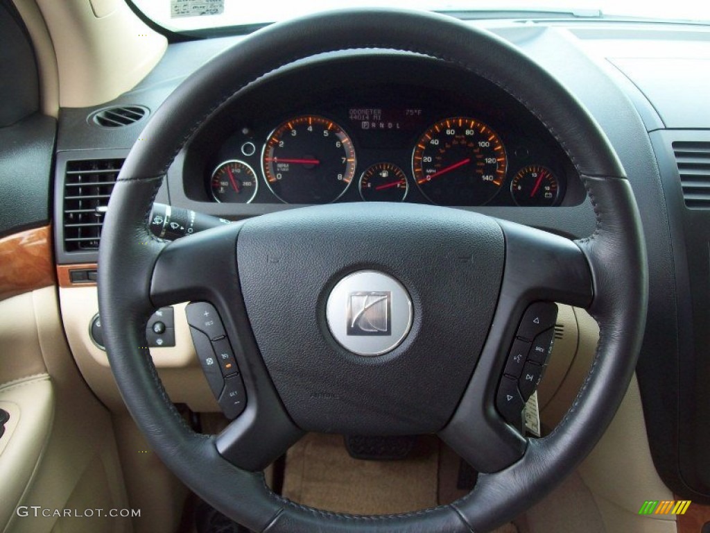 2008 Saturn Outlook XR AWD Tan Steering Wheel Photo #49916148