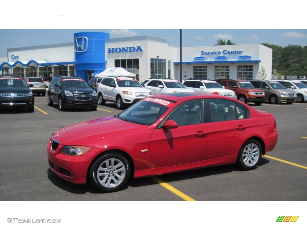 2007 3 Series 328i Sedan - Crimson Red / Cream Beige photo #1