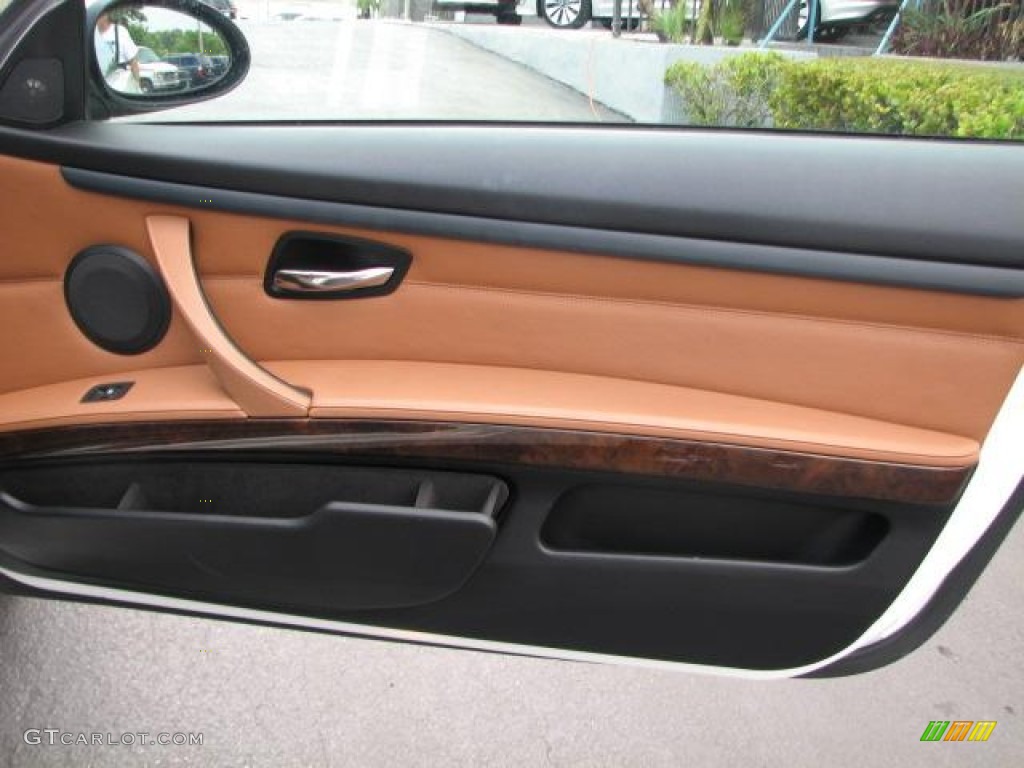 2008 BMW 3 Series 328i Coupe Saddle Brown/Black Door Panel Photo #49925439