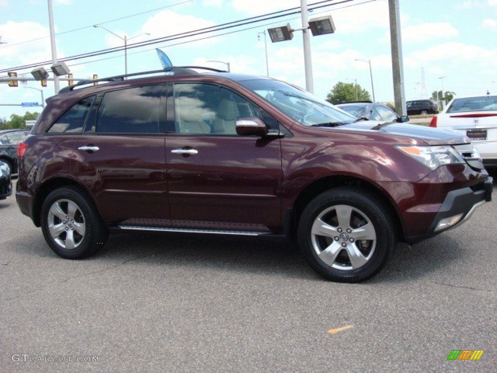 2007 MDX Sport - Dark Cherry Red Pearl / Parchment photo #6