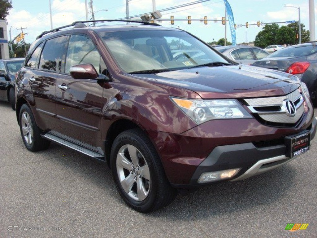 2007 MDX Sport - Dark Cherry Red Pearl / Parchment photo #7