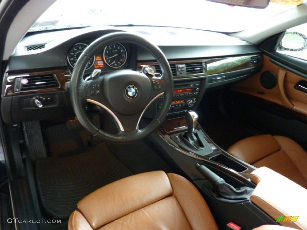 Saddle Brown Dakota Leather Interior 2009 BMW 3 Series 335xi Coupe Photo #49930470